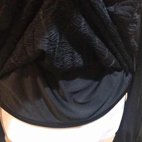 Nicole Miller Mock Neck Sheer Puffed Long Sleeved Blouse w/Snap Closure-Sz L - Picture 7 of 10